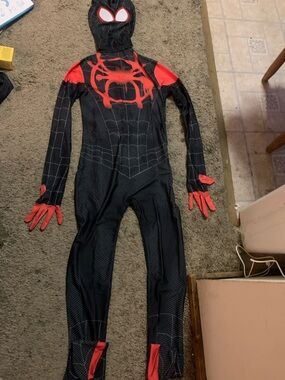 Kids Black and Red SpiderMan Costume - Zip-Up Full Bodysuit